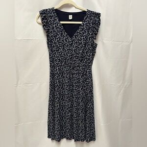 GAP Navy and White Floral Midi Dress